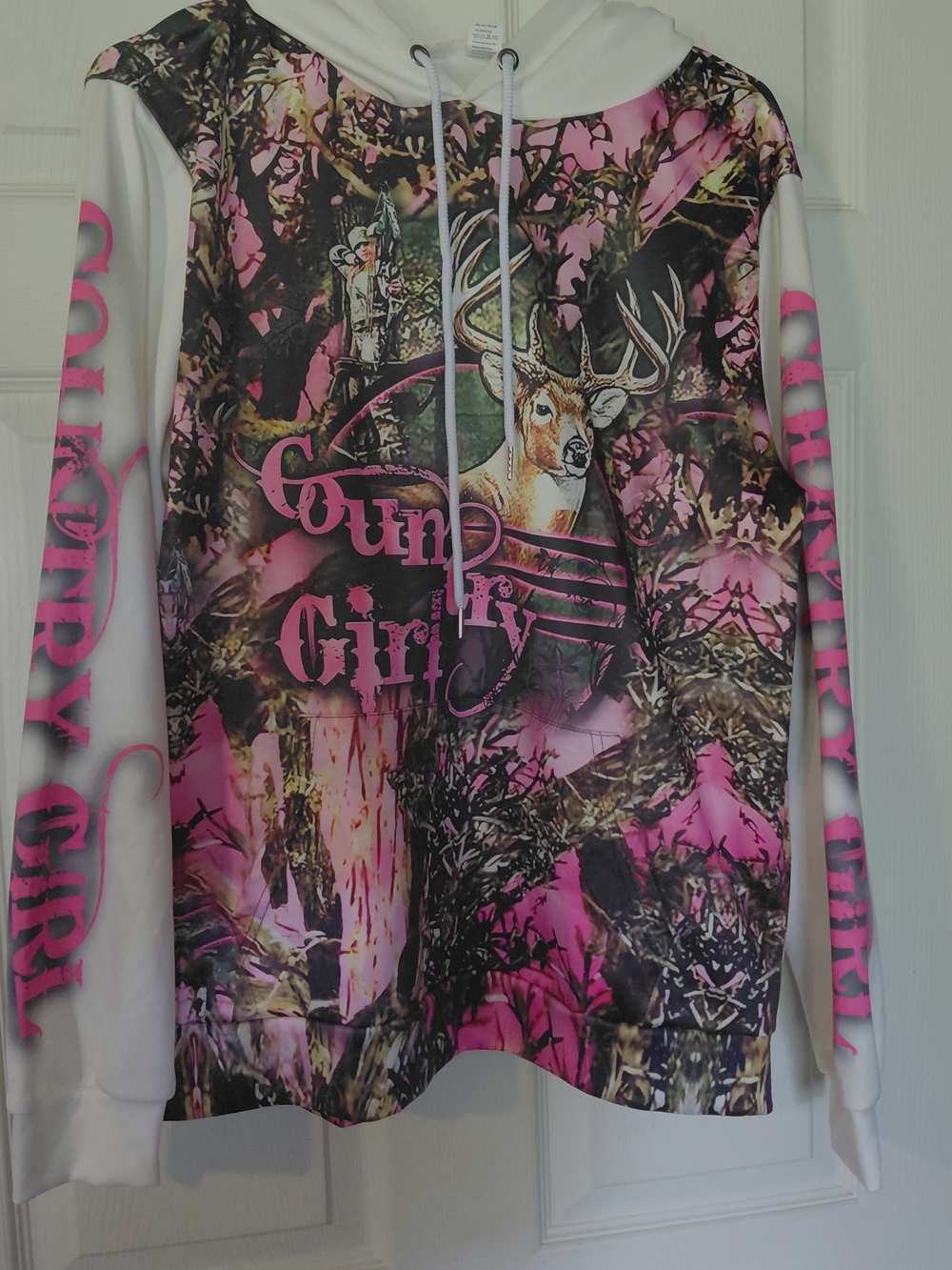 Country Girl Pink Camo Hoodie Sweatshirt - Kids